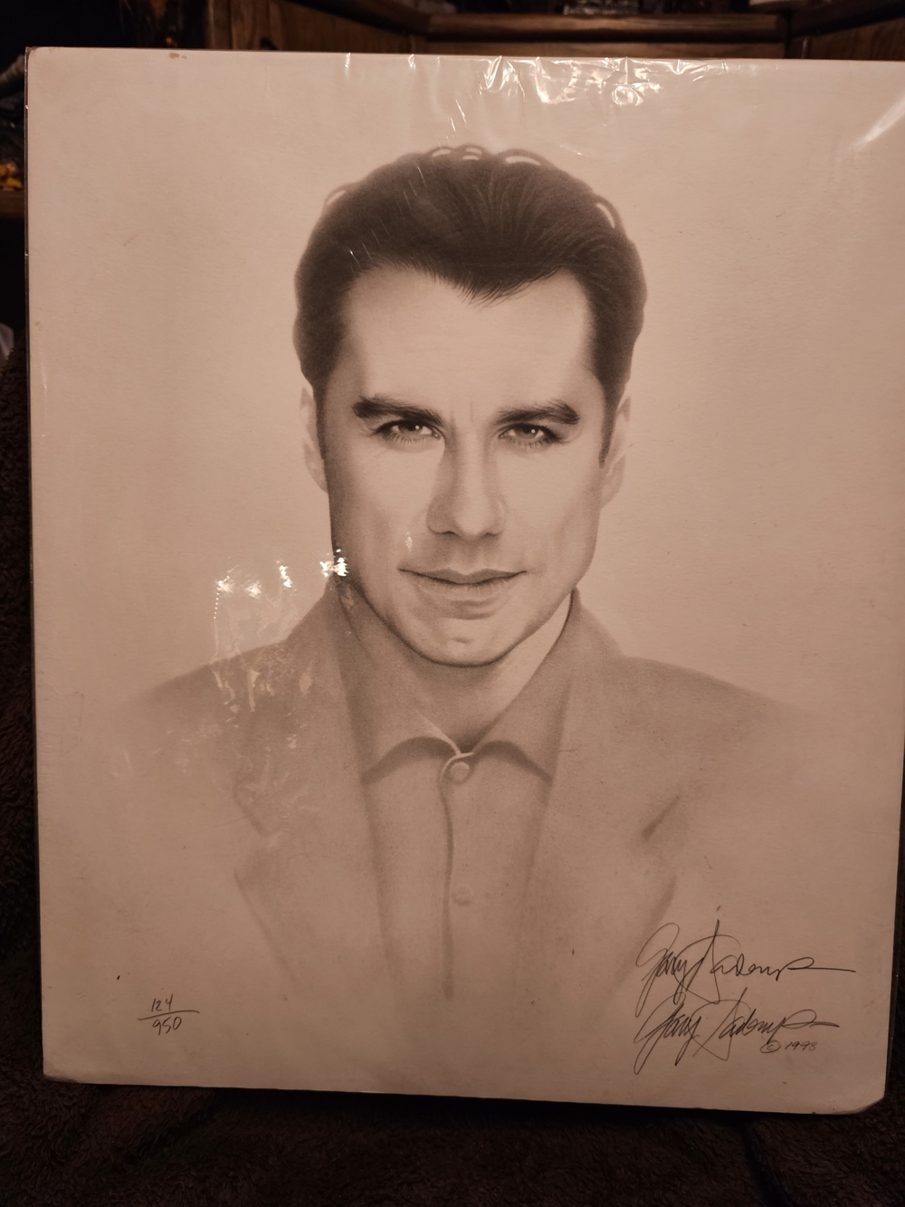 Gary Saderup Charcoal Portrait ~ 1995 John Travolta